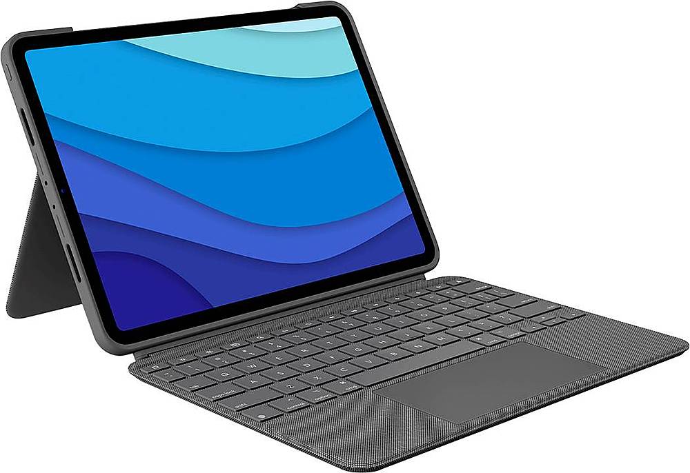 Logitech - Combo Touch iPad Pro 11" Keyboard Case for Apple iPad (1st, 2nd, and 3rd Gen) - Oxford Gray