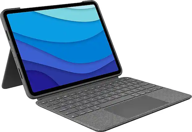 Front. Logitech - Combo Touch iPad Pro Keyboard Folio for Apple iPad Pro 11" (1st, 2nd, 3rd & 4th Gen) with Detachable Backlit Keyboard - Oxford Gray.