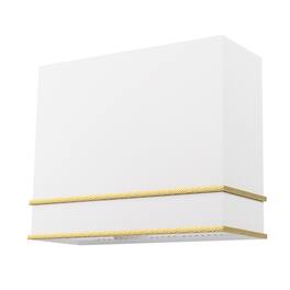 Akicon - 36 inches - Externally Vented - Wall Range Hood - White with Gold