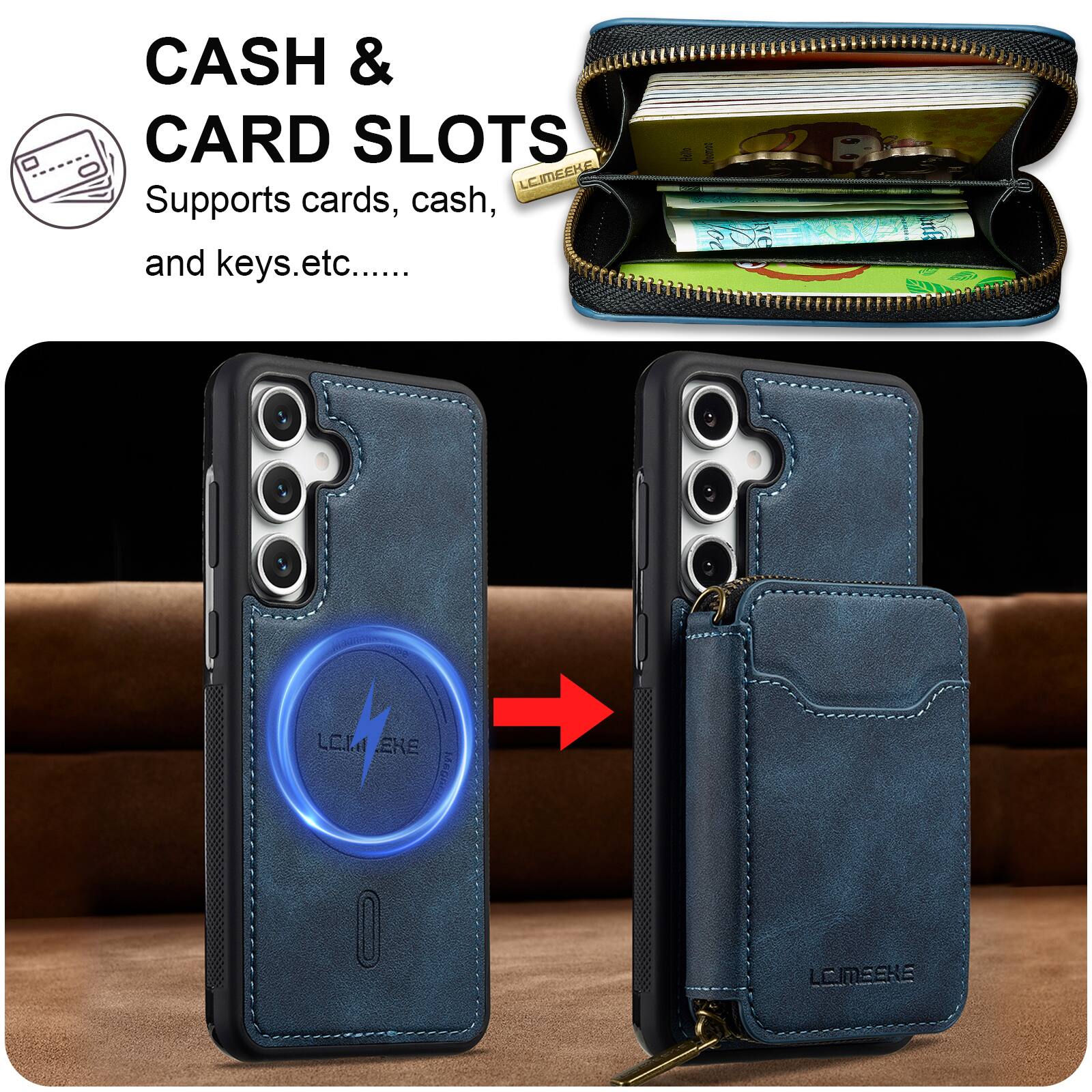 CASH & CARD SLOTS  
Supports cards, cash, and keys, etc.....