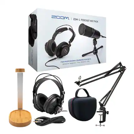 2COM. | ZDM-1 PODCAST MIC PACK PALS POLLAS I SOUNDING PODCASTS FOR PROFESSIONAL Triped I Windscreen Cable Headphones . Microphone I S Noe PCO le