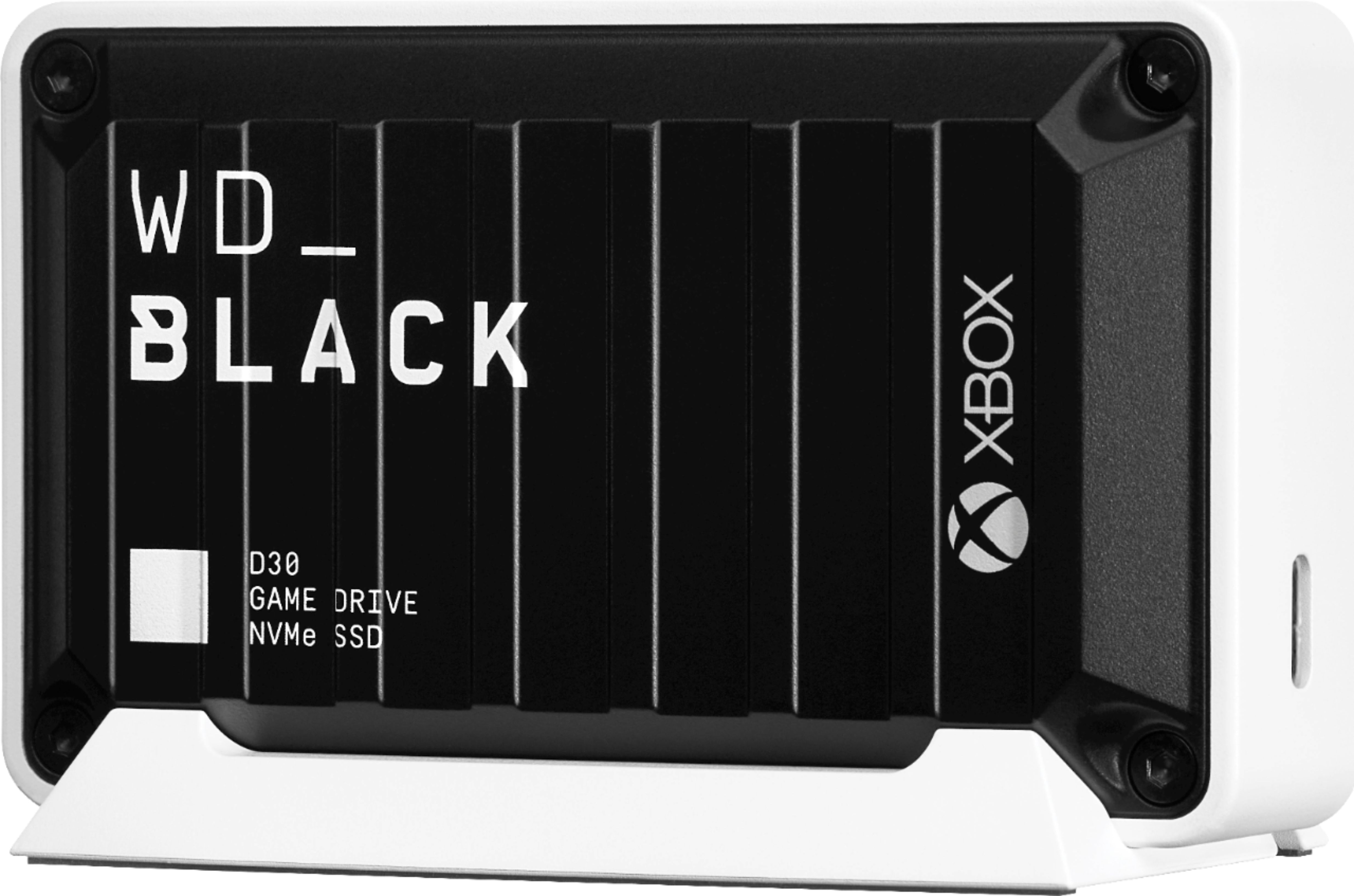 Left View: WD - WD_BLACK D30 2TB Game Drive for Xbox External USB Type C Portable Solid State Drive - Black