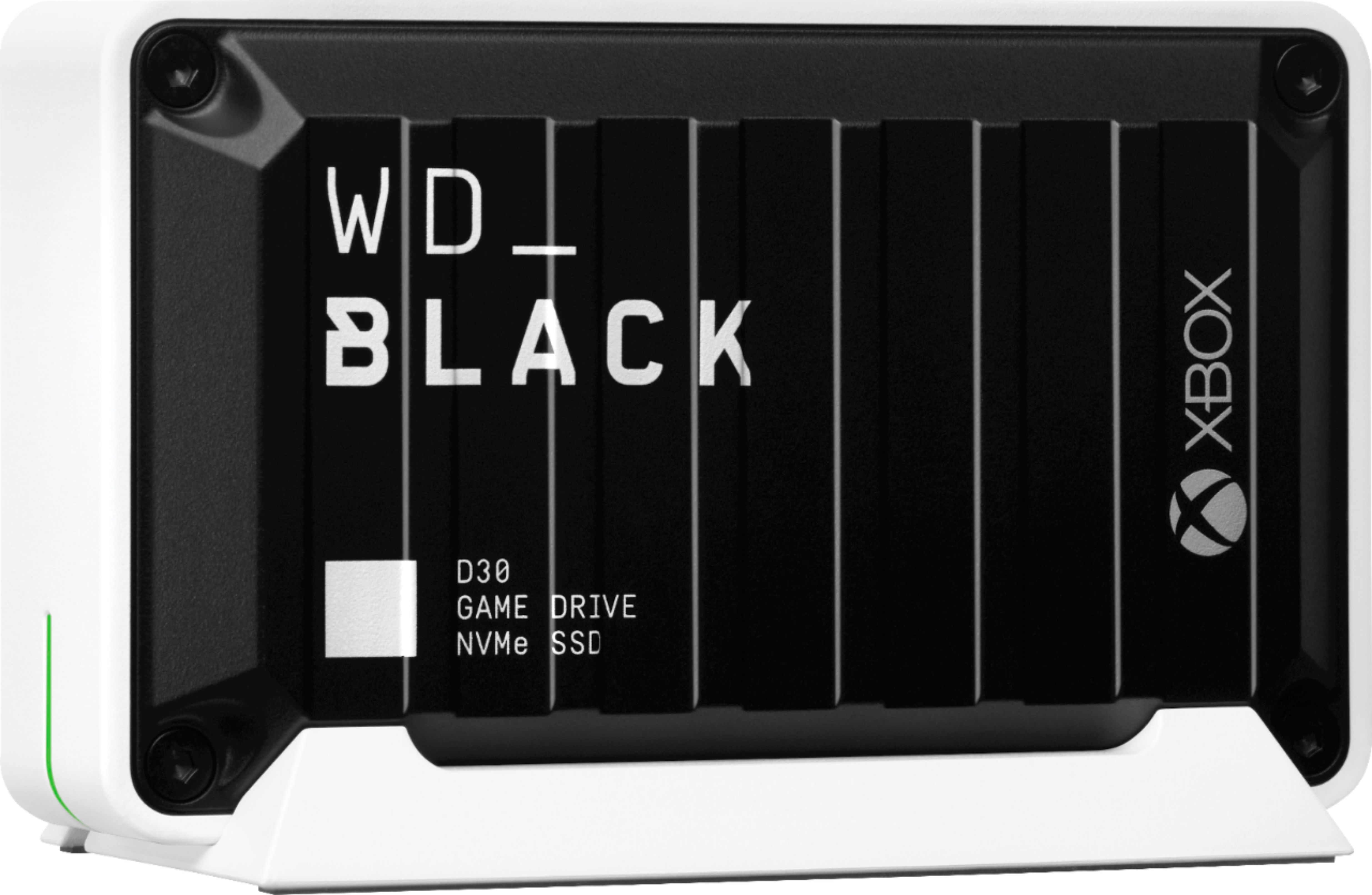 Left View: WD - D30 Game Drive for Xbox 1TB External USB Type C Portable SSD - Black