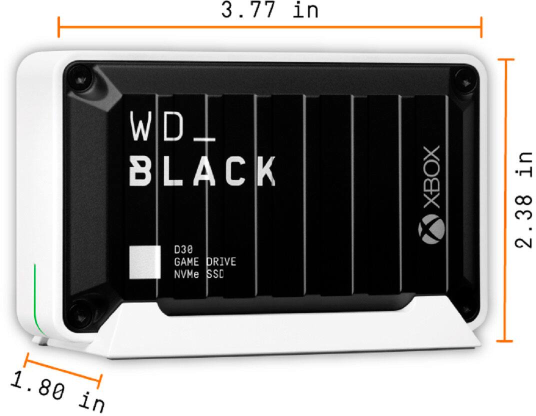 Angle. WD - D30 Game Drive for Xbox 1TB External USB Type C Portable SSD - Black.