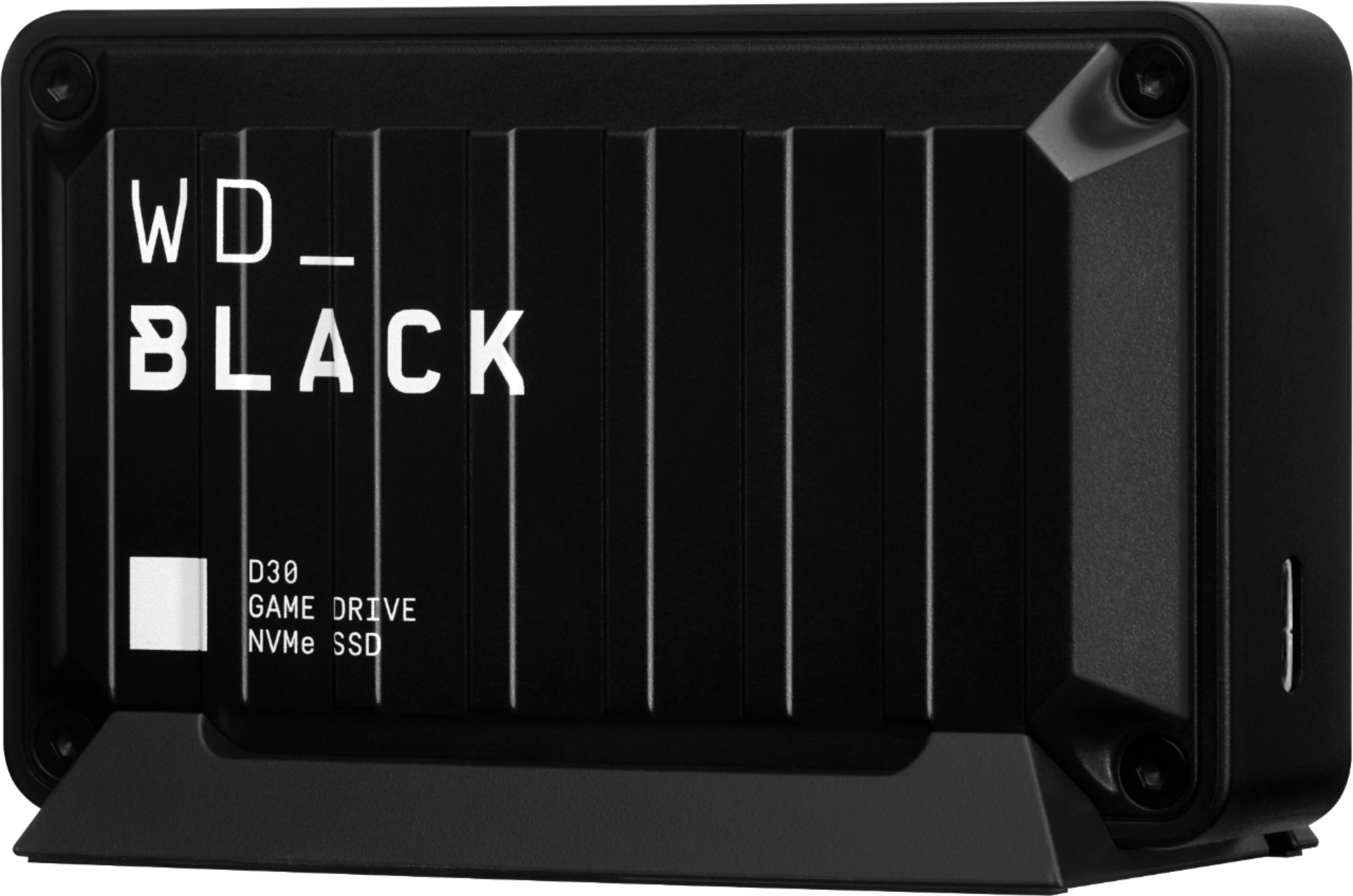 Left View: WD - WD_BLACK D30 1TB Game Drive for PlayStation and Xbox External USB Type-C Portable Solid State Drive - Black