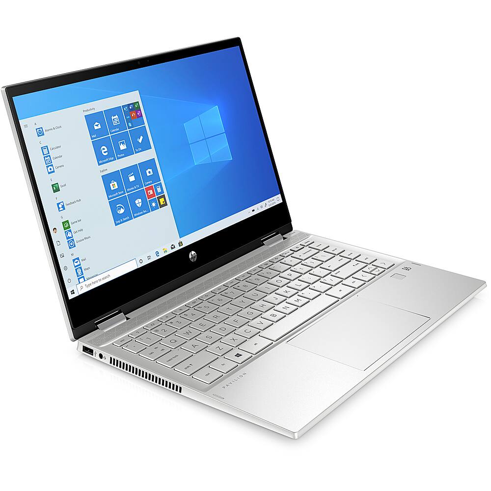 Left View: HP - Pavilion x360  2-in-1 14" Touch-Screen Laptop - Intel Core i5-1135G7 - 8GB Memory - 256GB SSD