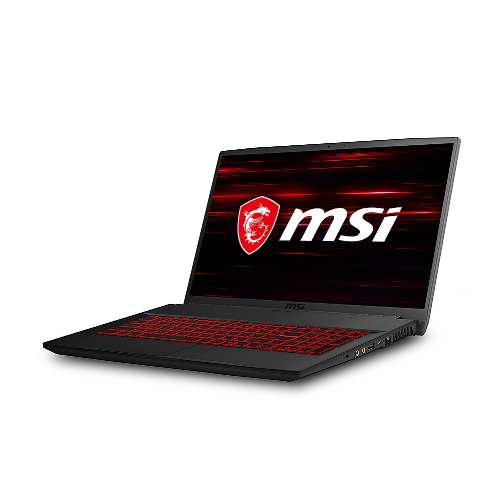 Left View: MSI - GF65 THIN 15.6" Gaming Laptop - Intel Core i7 - 8 GB Memory - NVIDIA GeForce GTX 1660 Ti - 512 GB SSD - Aluminum Black