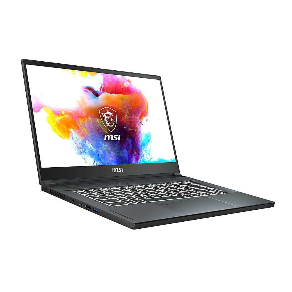 Angle View: MSI - Creator 15.6" Touchscteen Laptop - i7-10875H - 16GB Memory - NVIDIA GeForce RTX 2060 - 512GB Solid State Drive - Space Gray with Silver Diamond Cut