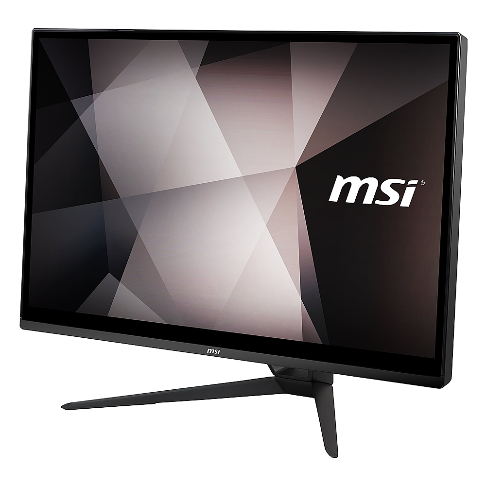 Left View: MSI - PRO 22XT 21.5" AIO Touchscreen Desktop - i3-10100 - 8GB Memory - 256GB Solid State Drive - Black