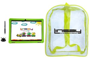 LINSAY - 10.1" Kids Tablet, Stylus, Tablet Pop Holder, and Backpack Bundle - 32GB  - Green - Front_Zoom