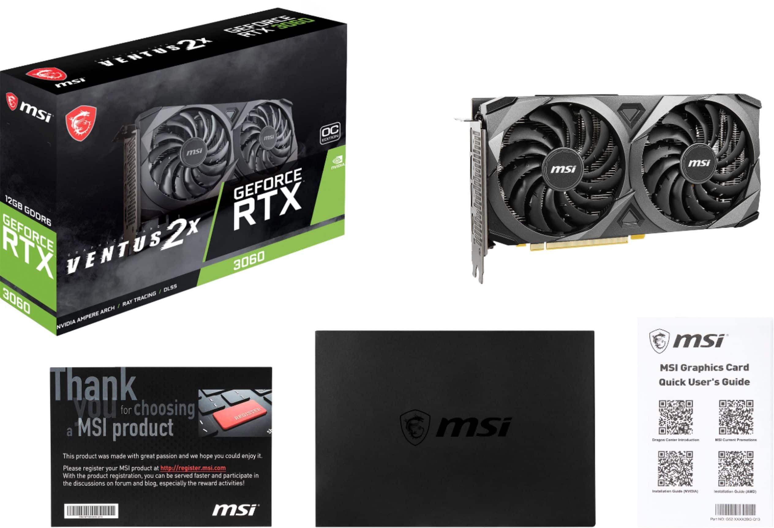 Alt View 18. MSI - NVIDIA GeForce RTX 3060 Ventus 2X 12G OC - 12GB GDDR6 - PCI Express 4.0 - Graphics Card.