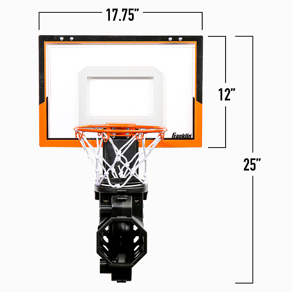 Left View: Franklin Sports - Over The Door Basketball Hoop with Ball Return - Multi