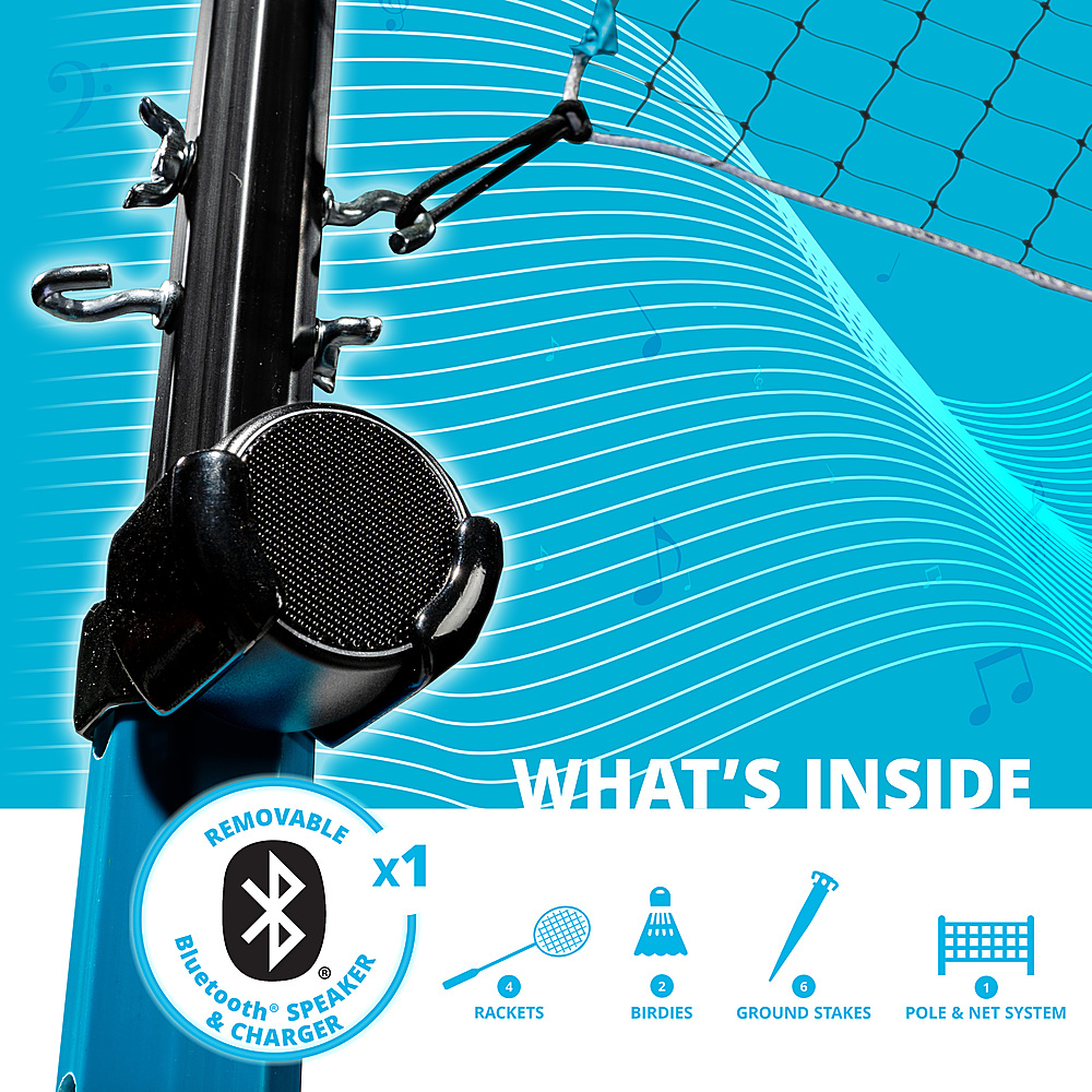 Angle View: Franklin Sports Bluetooth Badminton - Blue/White/Black