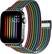 Angle. Platinum™ - Magnetic Stainless Steel Mesh Band for Apple Watch 42mm, 44mm, 45mm (Series 1-8) and Apple Watch Ultra 49mm - Pride Rainbow/Black.