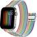 Angle. Platinum™ - Magnetic Stainless Steel Mesh Band for Apple Watch 42mm, 44mm, 45mm (Series 1-8) and Apple Watch Ultra 49mm - Pride Rainbow/White.