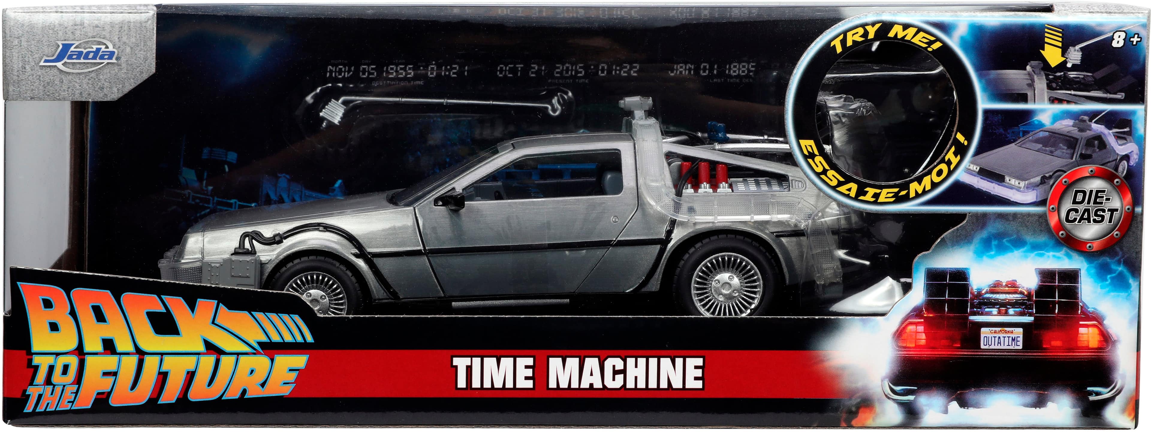 Alt View 14. Jada - Hollywood Rides 1:24th Diecast - Back to the Future 1 DeLorean Time Machine.