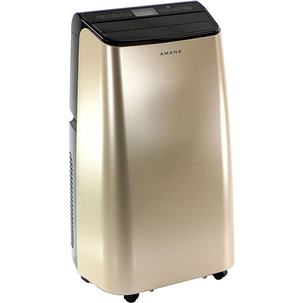 Angle View: Amana - Portable Air Conditioner with Remote Control for Rooms up to 450-Sq. Ft. - Gold/Black
