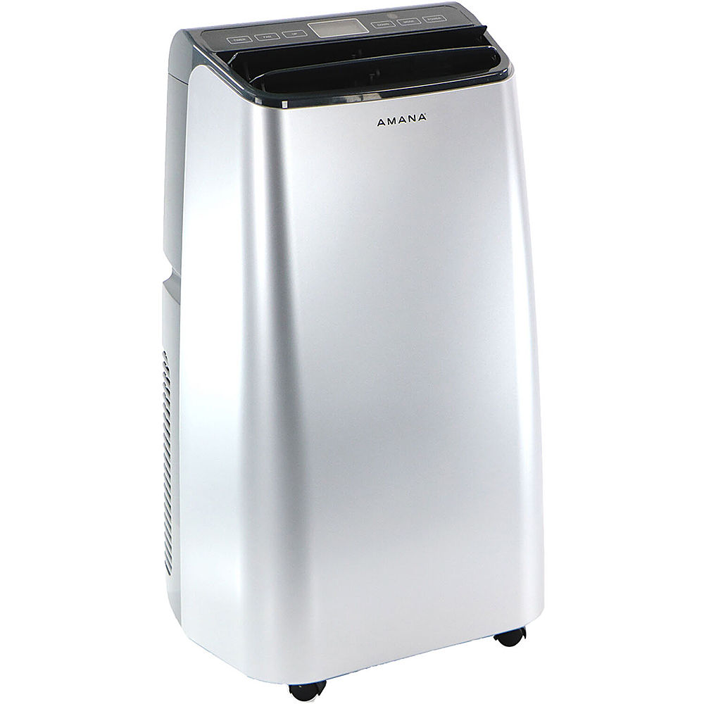 Angle View: Amana - Portable Air Conditioner with Remote Control for Rooms up to 450-Sq. Ft. - Silver/Gray