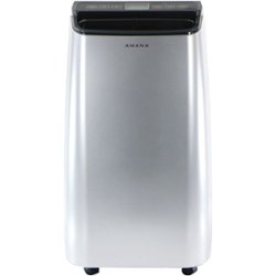 Amana - Portable Air Conditioner with Remote Control for Rooms up to 450-Sq. Ft. - Silver/Gray - Front_Zoom