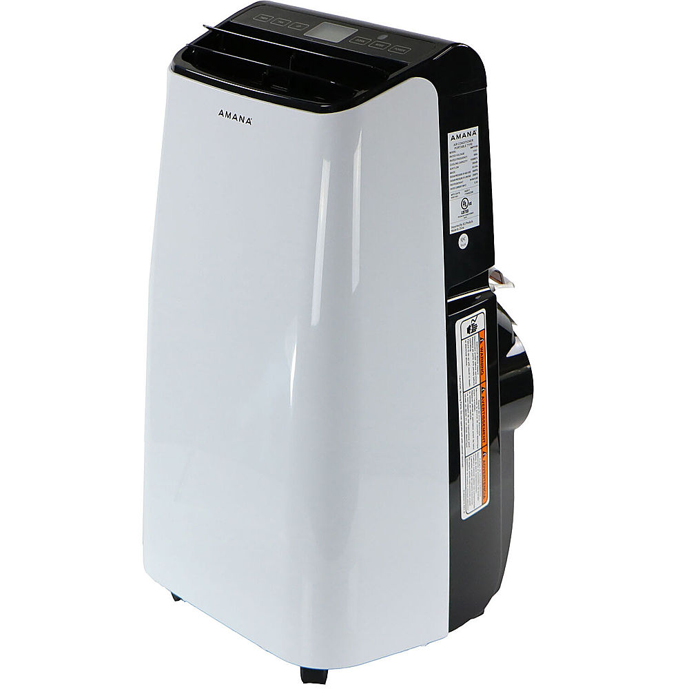 Angle View: Amana - Portable Air Conditioner with Remote Control for Rooms up to 500-Sq. Ft. - White/Black