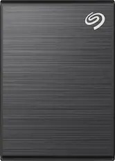 Front. Seagate - One Touch 2TB External USB-C Portable SSD with Rescue Data Recovery Services - Black.