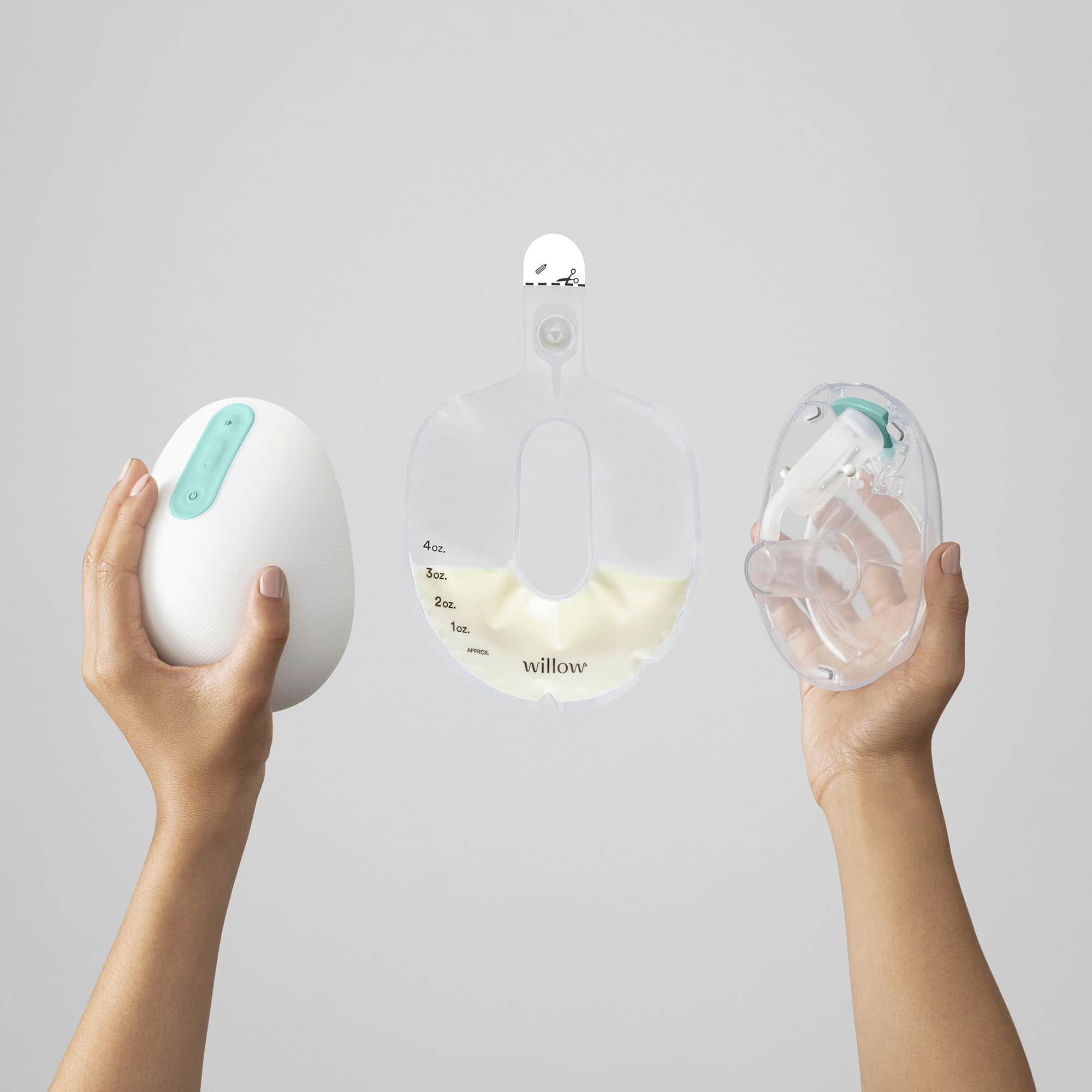 Alt View 12. Willow - 3.0 Breast Pump Flange 21mm, 2-pack - Clear.