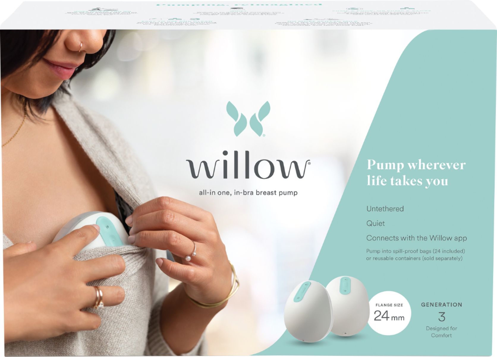Willow 360™ Wearable Breast Pump - 360° Mobility