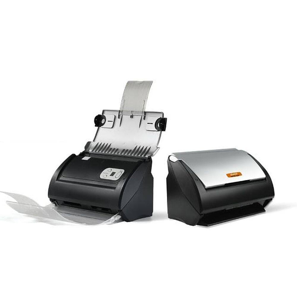 Front. Plustek - High Speed Document Scanner with Automatic Document Feeder - Black.
