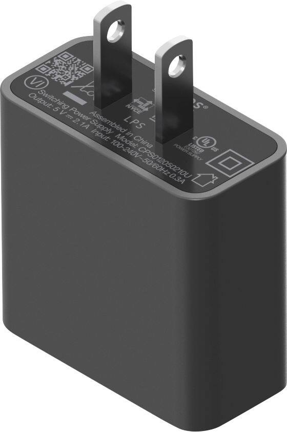 Front. Sonos - 10W USB Power Adapter - Black.