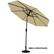 Left. Sun Ray - 9' Round Solar Lighted Umbrella - Taupe.