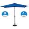Sun Ray - 9'x7' Rectangular Solar Lighted Umbrella - Royal Blue-Front_Standard
