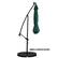 Angle. Sun Ray - 10' Offset Aluminum Solar Umbrella - Hunter Green.