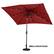 Left. Sun Ray - 9'x7' Rectangular Solar Lighted Umbrella - Scarlet.