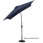 Sun Ray - 9'x7' Rectangular Solar Lighted Umbrella - Navy