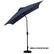 Angle. Sun Ray - 9'x7' Rectangular Solar Lighted Umbrella - Navy.
