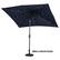 Left. Sun Ray - 9'x7' Rectangular Solar Lighted Umbrella - Navy.