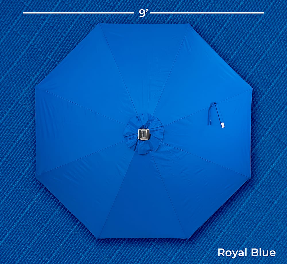 Angle View: Sun Ray - 9' Round Next Gen Solar Lighted Umbrella - Royal Blue