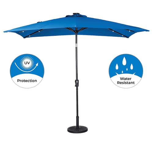

Sun Ray - 9'x7' Rectangular Solar Lighted Umbrella - Royal Blue