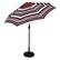 Angle. Sun Ray - 9' Round Solar Lighted Umbrella - Scarlet Striped.