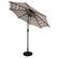 Front. Sun Ray - 9' Round Solar Lighted Umbrella - Scarlet Striped.