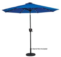 Sun Ray - 9' Round 8Rib Aluminum Bluetooth Solar Lighted Umbrella - Royal Blue - Front_Zoom