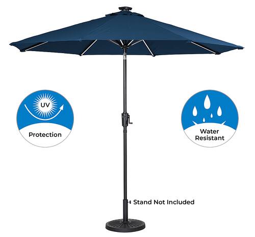 

Sun Ray - 9' Round Next Gen Solar Lighted Umbrella - Navy