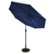 Angle Zoom. Sun Ray - 9' Round Solar Lighted Umbrella - Navy Blue.