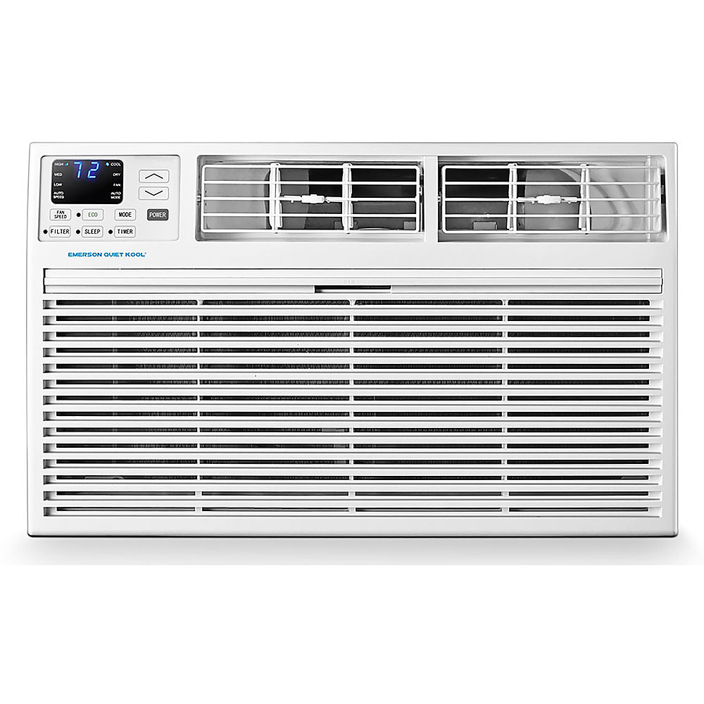 Angle View: Emerson Quiet Kool - Energy Star 12,000 BTU 115V Through-the-Wall Air Conditioner with Remote Control - White