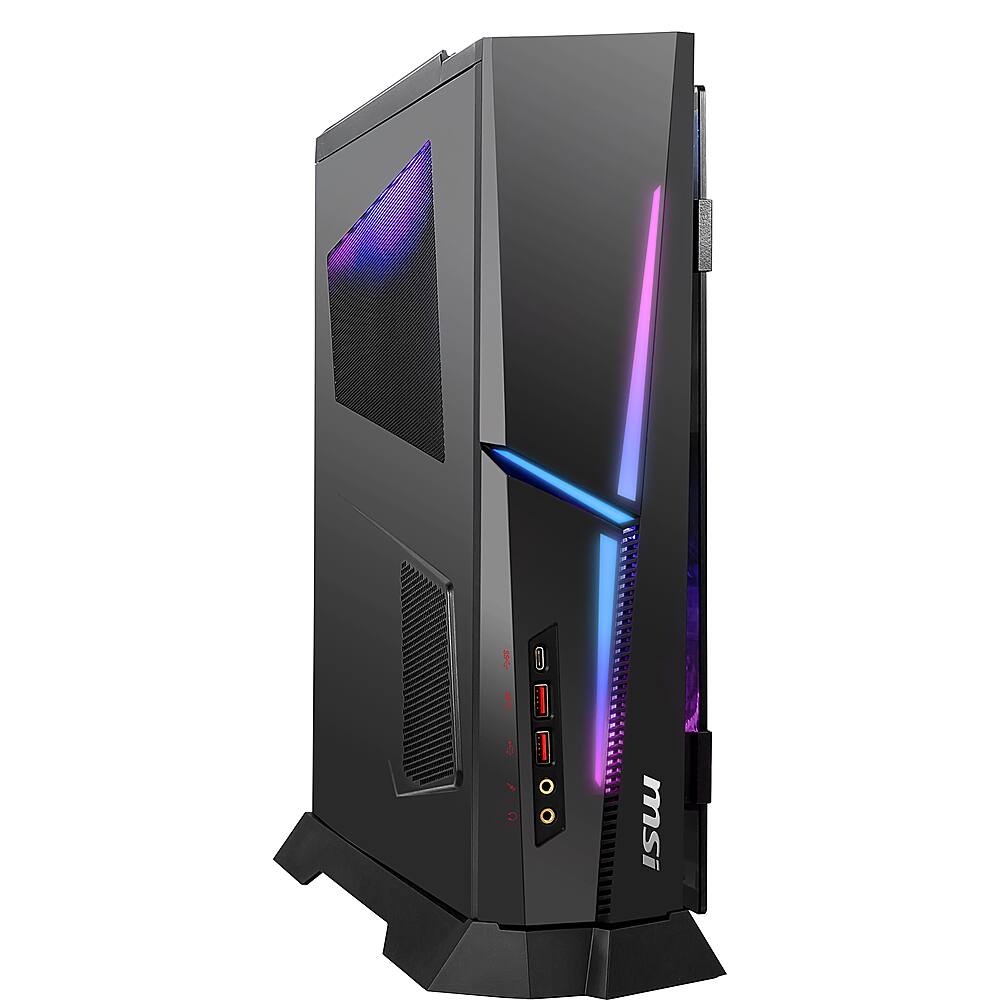 Angle View: MSI - Trident AS 10TG 1681US Gaming Desktop i7-10700F RTX 3060 16GB 1TB SSD VR-Ready Win10 - Black