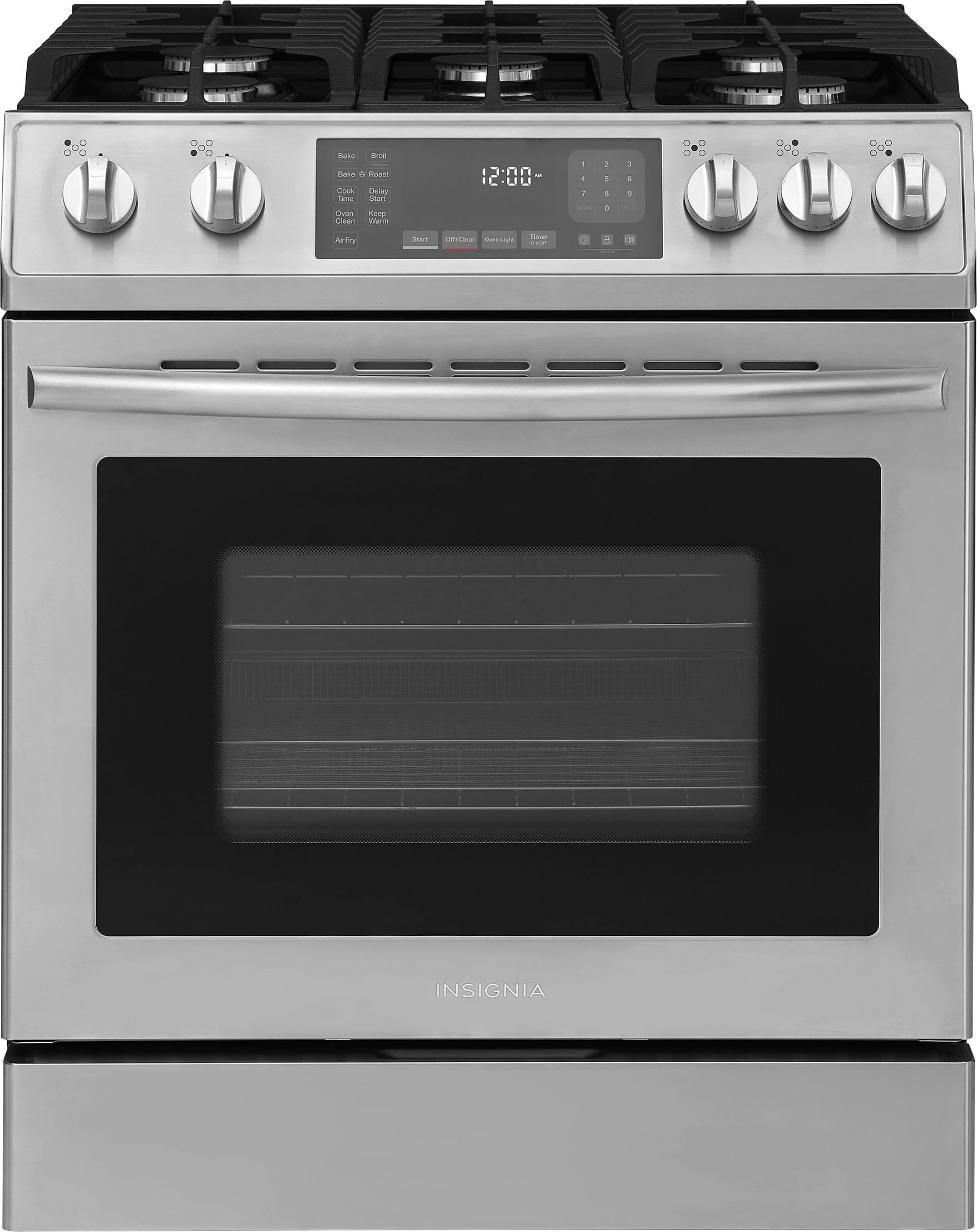 GE 30-in 5 Burners 5.6-cu ft Self-Cleaning Air Fry Convection Oven