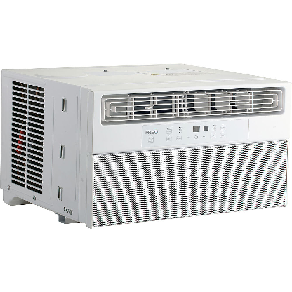 Left View: Freo - 6,000 BTU Ultra Quiet Window Air Conditioner - White