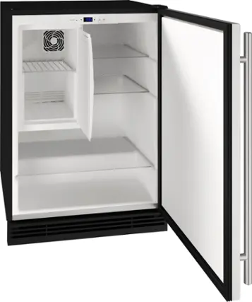 Angle. U-Line - 1 Class 4.2 Cu. Ft. Undercounter Refrigerator with 1.5 cu. ft. Freezer - Stainless Steel.