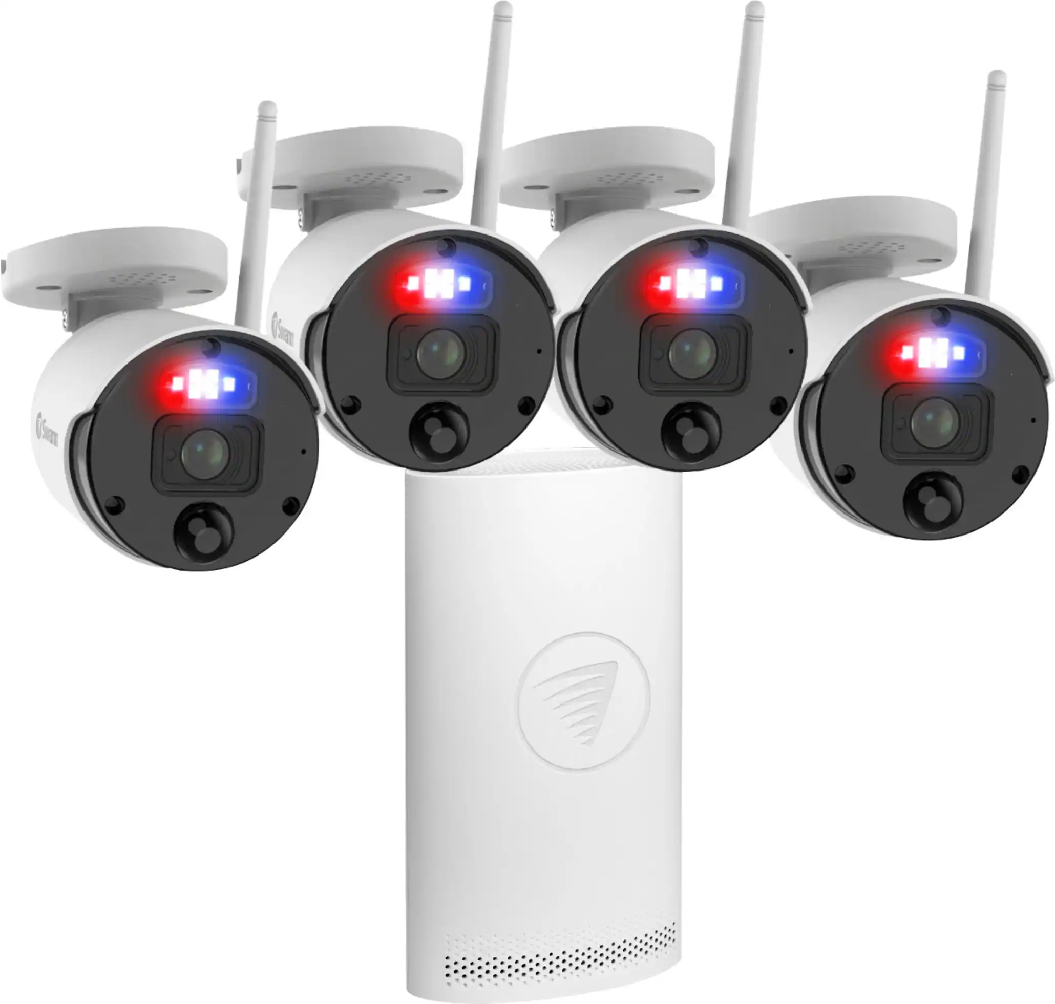 Angle. Swann - Professional 8-Channel, 4-Camera 4K WiFi 1TB NVR Security Surveillance System w/ Human, Vehicle & Sound Detection - White.