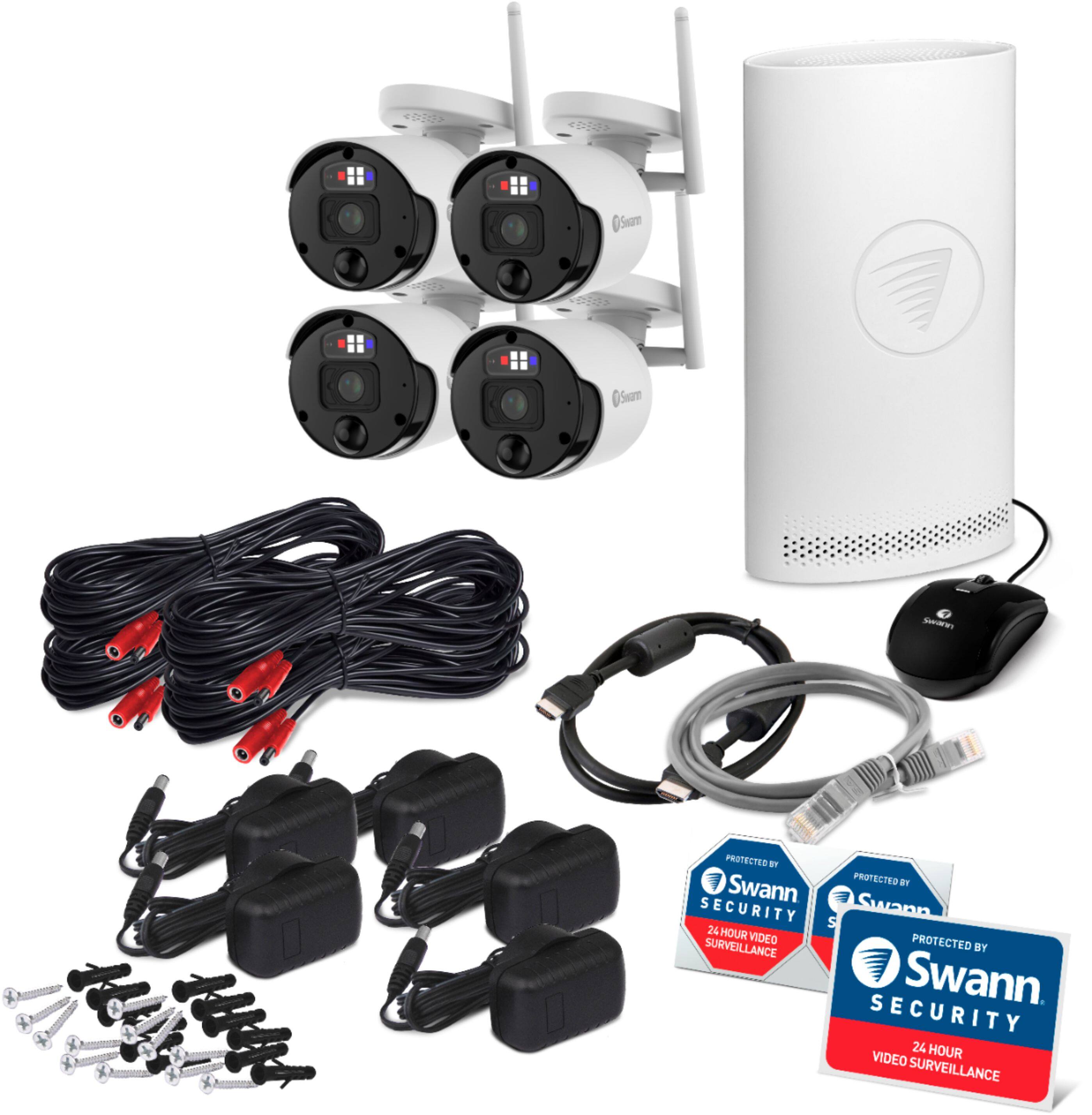 Alt View 15. Swann - Professional 8-Channel, 4-Camera 4K WiFi 1TB NVR Security Surveillance System w/ Human, Vehicle & Sound Detection - White.